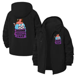 Cat Lover Motif Unisex Full-Zip Printed Waterproof Hooded Windbreaker
