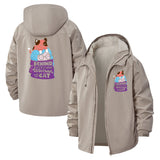 Cat Lover Motif Unisex Full-Zip Printed Waterproof Hooded Windbreaker