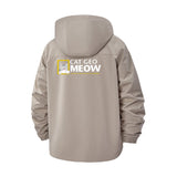 Cat Geo Meow Unisex Full-Zip Printed Waterproof Hooded Windbreaker