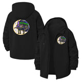 Whimsical Cat Moon Unisex Full-Zip Printed Waterproof Hooded Windbreaker