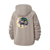 Whimsical Cat Moon Unisex Full-Zip Printed Waterproof Hooded Windbreaker