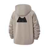 Minimal Cat Eyes Unisex Full-Zip Printed Waterproof Hooded Windbreaker