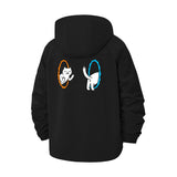 Portal Cat Unisex Full-Zip Printed Waterproof Hooded Windbreaker