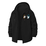 Portal Cat Unisex Full-Zip Printed Waterproof Hooded Windbreaker
