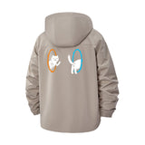 Portal Cat Unisex Full-Zip Printed Waterproof Hooded Windbreaker