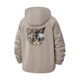 Cat Portrait Unisex Full-Zip Printed Waterproof Hooded Windbreaker