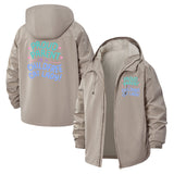 Childfree Cat Lady Unisex Full-Zip Printed Waterproof Hooded Windbreaker