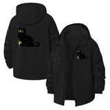 Starry Cat Unisex Full-Zip Printed Waterproof Hooded Windbreaker