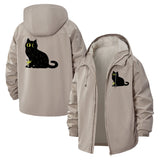 Starry Cat Unisex Full-Zip Printed Waterproof Hooded Windbreaker