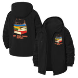 Cute Cat and Books Unisex Full-Zip Printed Waterproof Hooded Windbreaker