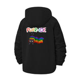 Purride Cat Rainbow Unisex Full-Zip Printed Waterproof Hooded Windbreaker