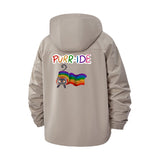 Purride Cat Rainbow Unisex Full-Zip Printed Waterproof Hooded Windbreaker