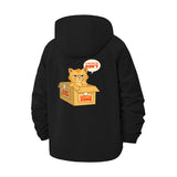 Grumpy Cat in Box Unisex Full-Zip Printed Waterproof Hooded Windbreaker