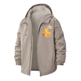 Grumpy Cat in Box Unisex Full-Zip Printed Waterproof Hooded Windbreaker