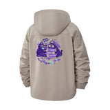 Cute Cat and Paw Print Unisex Full-Zip Printed Waterproof Hooded Windbreaker
