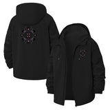 Ornate Gothic Motif Unisex Full-Zip Printed Waterproof Hooded Windbreaker