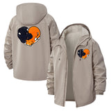 Cute Snuggling Calf Unisex Full-Zip Printed Waterproof Hooded Windbreaker