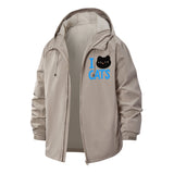 I Love Cats Unisex Full-Zip Printed Waterproof Hooded Windbreaker