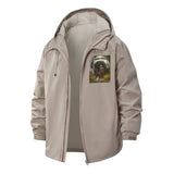 Surreal Astronaut Encounter Unisex Full-Zip Printed Waterproof Hooded Windbreaker
