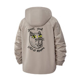 Cat Meme Unisex Full-Zip Printed Waterproof Hooded Windbreaker