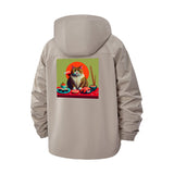 Cat Sushi Unisex Full-Zip Printed Waterproof Hooded Windbreaker