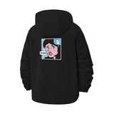 Pop Art Comic Unisex Full-Zip Printed Waterproof Hooded Windbreaker