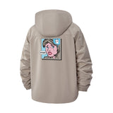 Pop Art Comic Unisex Full-Zip Printed Waterproof Hooded Windbreaker