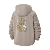 Cat and Mushrooms Unisex Full-Zip Printed Waterproof Hooded Windbreaker