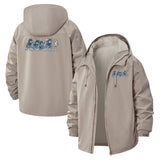 Dancing Bear Parade Unisex Full-Zip Printed Waterproof Hooded Windbreaker