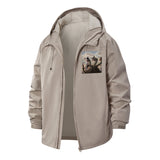 Dinosaur Fantasy Unisex Full-Zip Printed Waterproof Hooded Windbreaker