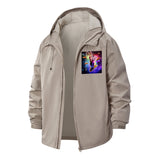 Cosmic Abstract Art Unisex Full-Zip Printed Waterproof Hooded Windbreaker