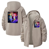 Cosmic Abstract Art Unisex Full-Zip Printed Waterproof Hooded Windbreaker
