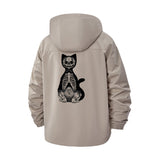 Skeleton Cat Unisex Full-Zip Printed Waterproof Hooded Windbreaker