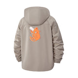 Playful Cat with Bandage Unisex Full-Zip Printed Waterproof Hooded Windbreaker