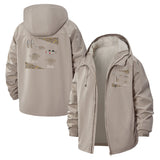 Retro Outfit Grid Unisex Full-Zip Printed Waterproof Hooded Windbreaker