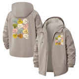 Abstract Face Art Unisex Full-Zip Printed Waterproof Hooded Windbreaker