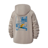 Anime Room Scene Unisex Full-Zip Printed Waterproof Hooded Windbreaker