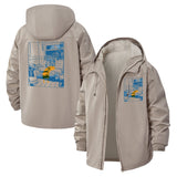Anime Room Scene Unisex Full-Zip Printed Waterproof Hooded Windbreaker