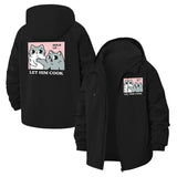 Funny Cat Meme Unisex Full-Zip Printed Waterproof Hooded Windbreaker