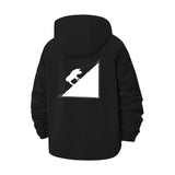 Geometric Animal Silhouette Unisex Full-Zip Printed Waterproof Hooded Windbreaker