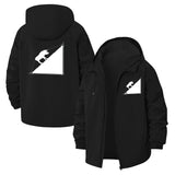 Geometric Animal Silhouette Unisex Full-Zip Printed Waterproof Hooded Windbreaker