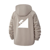 Geometric Animal Silhouette Unisex Full-Zip Printed Waterproof Hooded Windbreaker