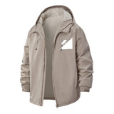 Geometric Animal Silhouette Unisex Full-Zip Printed Waterproof Hooded Windbreaker