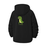 Dinosaur Wordplay Unisex Full-Zip Printed Waterproof Hooded Windbreaker