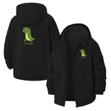 Dinosaur Wordplay Unisex Full-Zip Printed Waterproof Hooded Windbreaker