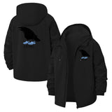 Crow and Blueberries Unisex Full-Zip Printed Waterproof Hooded Windbreaker