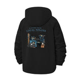 Support Your Local Ninjas Unisex Full-Zip Printed Waterproof Hooded Windbreaker