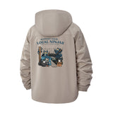 Support Your Local Ninjas Unisex Full-Zip Printed Waterproof Hooded Windbreaker