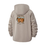 Vintage Drum Kit Unisex Full-Zip Printed Waterproof Hooded Windbreaker