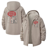 Astronaut Humor Unisex Full-Zip Printed Waterproof Hooded Windbreaker